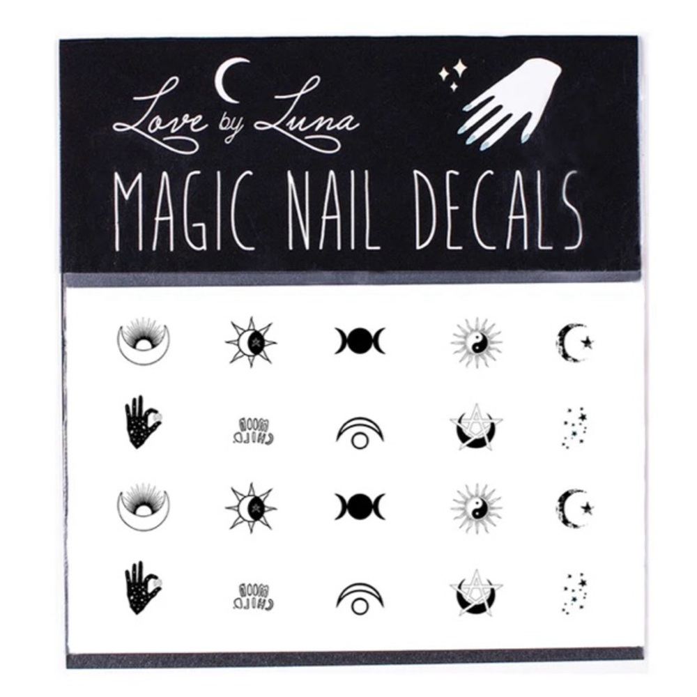 LOVE BY LUNA Magic Nail Decals Sun and Moon Design Set Boho Whimsygoth